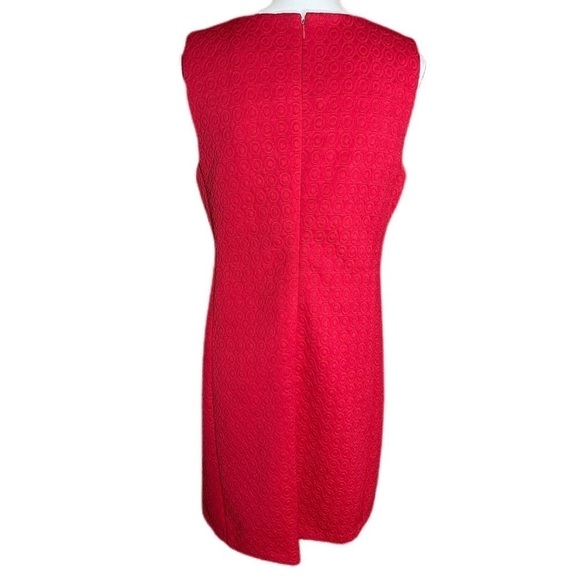 Cappagallo Shift Dress Quilt Look Fire Red Size 8 - Picture 6 of 8